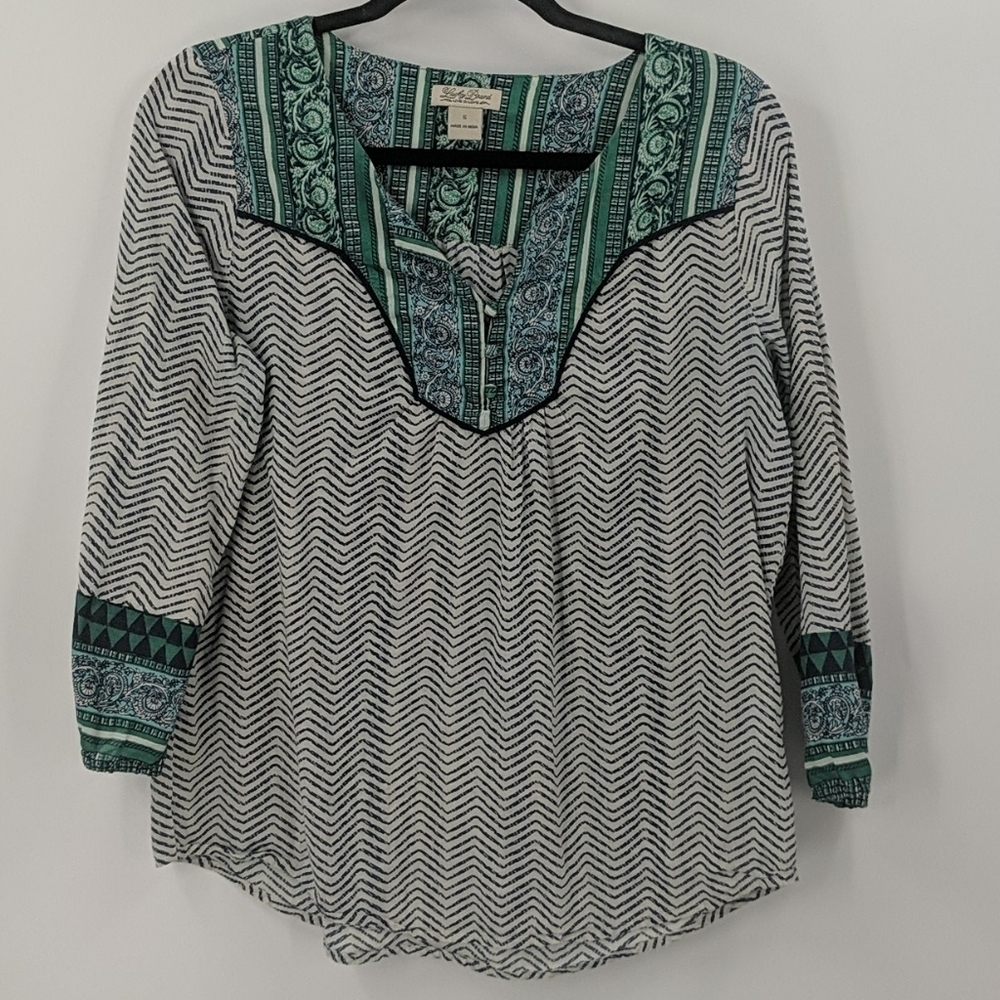LUCKY BRAND Boho 3/4 Sleeve Shirt